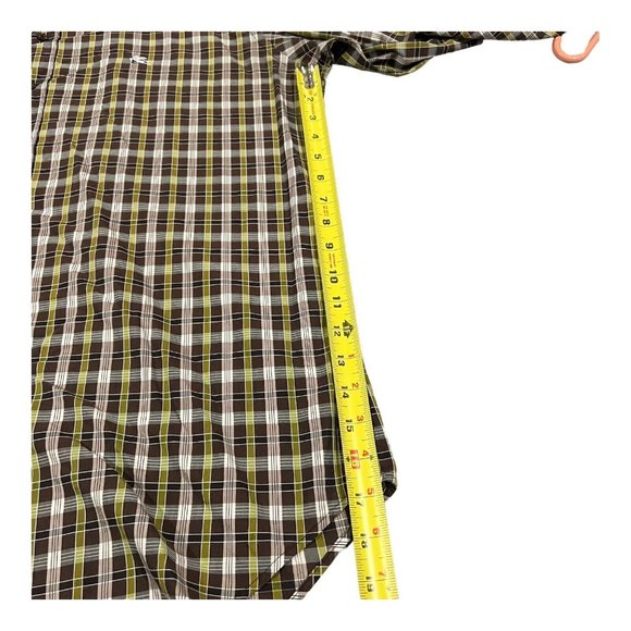 ETRO Small Logo Men's Blue Brown‎ Checked Longsleeve Shirt Size 42 Made In Italy - Picture 6 of 12